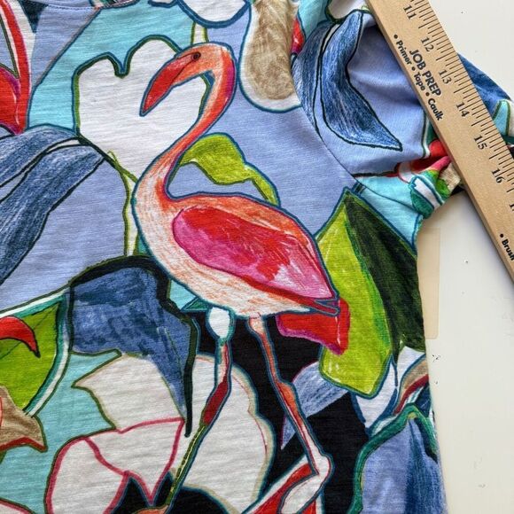 Chico's Colorful Tropical Print Knit top, Size Medium - Picture 7 of 9